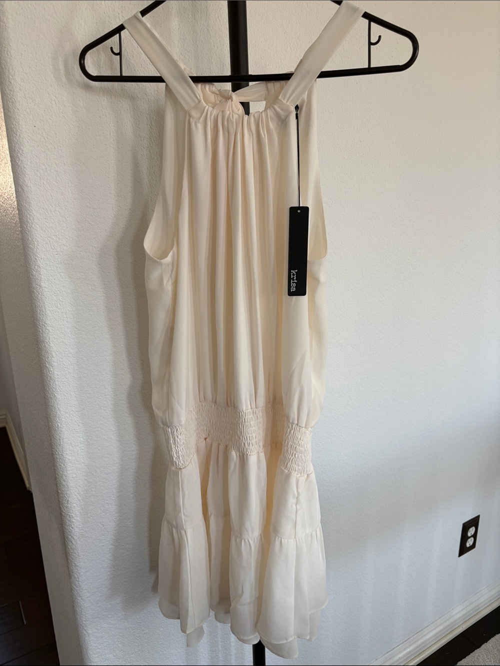 krisa Smocked Halter Dress NWT Size M